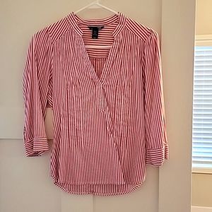 H&M Dress Top, Size 10 Medium, Red and White